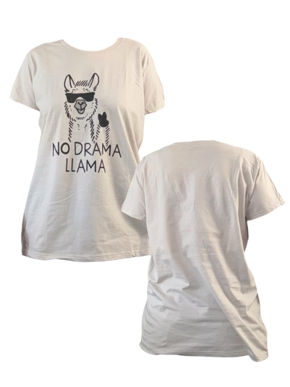 No Drama Llama Graphic Tee - Cream